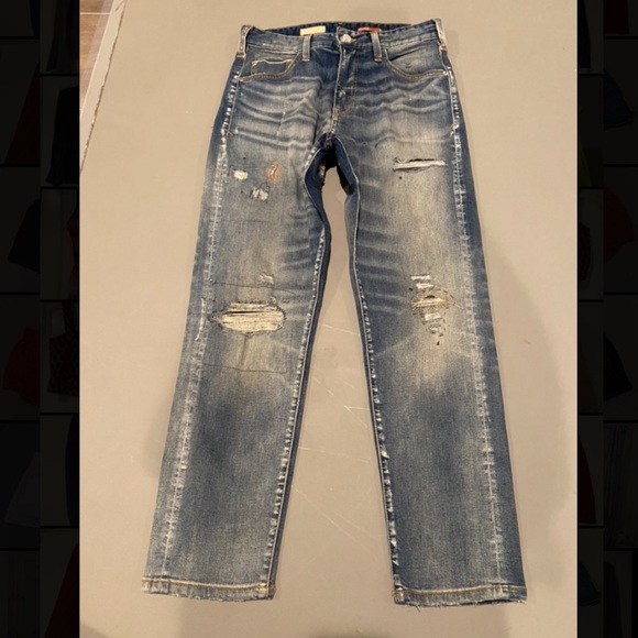 PILCRO patchwork distressed straight leg blue jeans- 26 waist - Picture 1 of 2